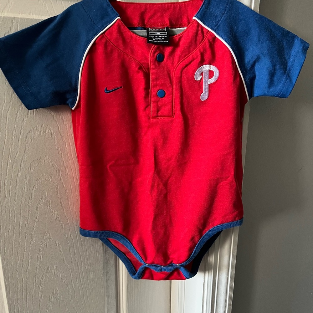 Nike Phillies Red and Blue Kids Bodysuit